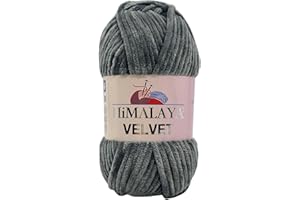 AYOSTEX Himalaya Velvet Chenillegarn 120m, 100g I 100% Polyester I Strickgarn I Micropolyester Wolle I Flauschwolle I Chenillewolle I samt Wolle I zum Stricken oder Häkeln (90020 Dunkles Grau)