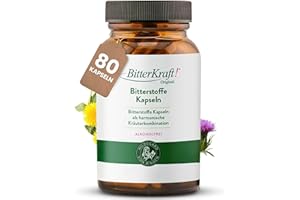 ‎BITTERKRAFT BitterKraft! Hochdosierte Bitterstoffe Kapseln mit Vitamin C – alkoholfrei – 80 Kapseln – nach Hildegard von Bingen – vegan & ohne Zusatzstoffe – Made in Germany