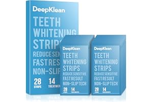 Teeth Whitening Strips - DeepKlean White Strips for Removing Years Stains, Enamel Safe, 3 Days Express Result, 28 Teeth Whitener Strips for Teeth Sensitive 14 Treatments Peppermint Non-Slip Strips