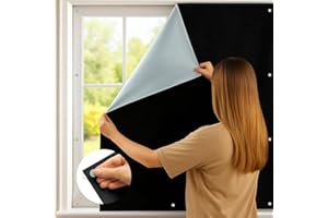 JF HOME BLISS Magnetic Blackout Blinds for Windows 100% Light Blocking, Portable No Drill Blackout Curtains with Strong Magnets & Silver Coating, Cut to Any Size Blackout Window Covers (100 * 145cm)