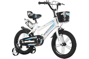 Touch of Venetian 12" 14" 16" Boys Children Bike with Stabilisers Wheels Kids Bike for Ages 3-9 Years Old Blue