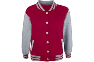 A2Z 4 Kids Baseball Contraste Veste Varsity Mode Manteaux B.B Stand Collier Long Manches Vêtements De Sport Nouveau Décontracté Mode Enfants Unisex Filles Garçons Âge 2-12 Ans