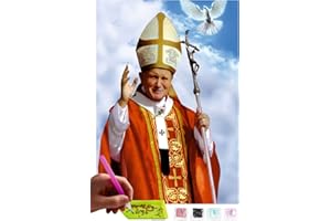 MISHBAY Diamond Painting Religion - 30x40cm Diamond Painting Erwachsene - Diamant Painting Bilder Papst - DIY 5D Satz Wand Dekor Diamantstickerei
