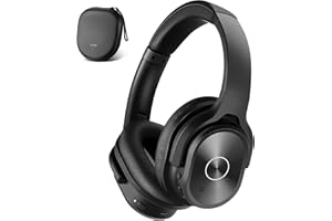 ZIHNIC Active Noise Cancelling Headphones, 40H Playtime Wireless Bluetooth Headset with Deep Bass Hi-Fi Stereo Sound,Comfortable Earpads for Travel/Home/Office (Black)