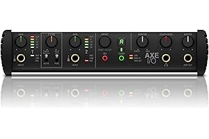 IK Multimedia AXE I/OInterfaccia Audio 2 Ingressi/5 Uscite, Modellatura del Suono della Chitarra, Gamma Dinamica di 117 dB, Risposta in Frequenza 3 Hz, Applicazioni Potenti Incluse, Nero