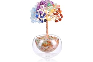 CrystalTears Chakra Crystal Tree Gifts for Women Mum, 7 Chakra Healing Crystals Gemstone Tree Life for Home Office Decor, Positive Energy Crystal Gifts for Birthday Christmas Housewarming Gift