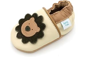 Dotty Fish Unisex Baby & Kids Soft Leather Barefoot Shoes – Boys & Girls, Animal Designs, Non-Slip, Lightweight, Flexible, Elasticated Ankles, Podiatry Approved, British Brand– 13 Styles, 0-5 Years