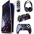 PlayVital Full Set Skin Decal for ps5 Console Digital Edition, Sticker Vinyl Decal Cover for ps5 Controller & Charging Station & Headset & Media Remote - Evil Clown