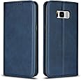 iCoverCase for Samsung Galaxy S8 Wallet Case with Card Holder, PU Leather Magnetic Case Kickstand Feature Shockproof Protective Flip Cover Case for Samsung S8 - Blue