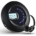 ARAFUNA CD Player Portable, Rechargeable Portable CD Player for Car and Travel, Walkman CD Player with Headphone and Anti-Skip, Personal CD Player with LCD Display, AUX Cable, Backlight