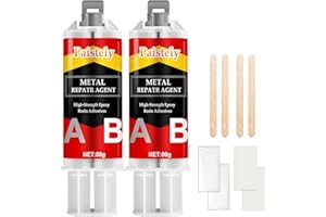 PAISTELY 160g Metallkleber Extra Stark Wasserfest, Flüssigmetall Hitzebeständig, Metall Kleber, Geeignet zur Reparatur von Oberflächenrissen in Metall, Edelstahl, Kunststoff, Holz, Keramik