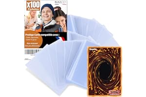 BLAUBODY Sleeves Yu gi oh 86 * 59mm Lot de 100 Protege Carte Yu Gi Oh/Dragon Ball/Kpop/Carte à Collectionner/Carte de visite - Pochettes Blister Transparent Pour Cartes Japonaise, Yugioh, Protege Manga