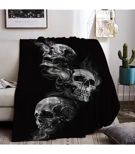 Catherine Lansfield Skulls Fleece Cosy Fleece Deken 130x170cm Grijs
