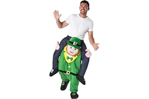 Morph Costume Leprecauno A Cavalluccio Adulto, Costume Gnomo Carnevale Divertente Uomo, Taglia Unica