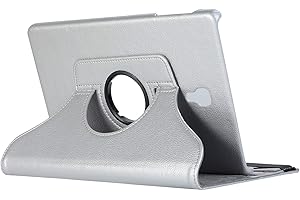 Lobwerk Schutzhülle für Samsung Galaxy Tab A SM-T590 T595 10.5 Zoll Hülle Flip Case 360° Drehbar + Touch Pen Silber
