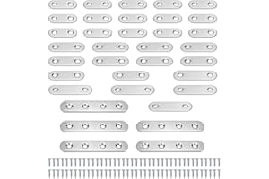 35 Piezas Metal Soportes de Placa Plana, PARFCO Soportes de Esquina Plana, Pletinas Metalicas Planas, Soporte Fijo, Acero Soportes de Esquina Planos para Mesa y Sillas Fijas para Cama