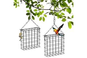 EDITBAR 2 Stück Vogel Nistmaterial Halter Set,Aufhängen Vogelfutterstation,Futterstation für Wildvögel,Futterstation und Halterung,Geeignet für den Außenbereich und die Veranda