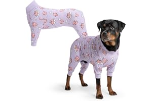 Spark Paws Pijama para perro, ultrasuave y elástico en 4 direcciones, traje de recuperación para razas pequeñas, medianas y grandes, cuando los cerdos vuelan, morado, 4XL