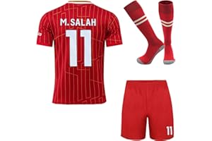 YOHA Lpool Salah Mo. #11 Camiseta de Fútbol y Pantalones Cortos para Niños Set Regalo Tallas Juventud