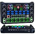 NALACAL Sound Mixer Board, Live Sound Card and Audio Interface Sound Board with Multiple DJ Mixer Effects, Gaming Audio Mixer, Voice Changer, Bluetooth Noise Reduction, Use for Streaming, Podcasting