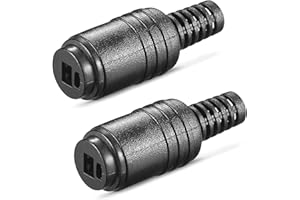 PerfectHD Gniazdo głośnikowe 2 x DIN | z przyłączem śrubowym | proste, przykręcane, ochrona przed zagięciem 2,2 mm | adapter audio przyłącze kabla głośnika gniazdo | czarny | 2 sztuki
