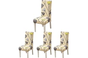 ARNTY Fundas Sillas de Comedor, Pack 4/6 Fundas Sillas Ajustables Elásticas Chair Covers Modernas Lavables para Banquetes Oficina Hogar Restaurante Bar