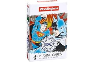 Waddingtons Number 1 DC Comics Retro Playing Card Game, play with your favourite heroes and villains from Batman, Superman, Wonder Woman to the Joker, gifts and toys for boys and girls aged 6 plus
