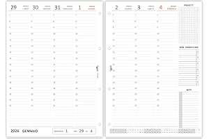 Agendepoint.it - Ricambio agenda organizer settimanale 21x30cm A4 90gr 4fori bianco - 2026
