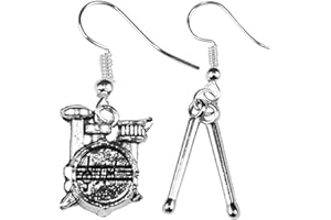 The Funky Barcode MUSIC FESTIVAL DRUMS & STICKS MIX DANGLE EARRINGS Gift Box Available