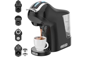 KOTLIE Macchina da caffè 5 in 1 con estrazione a freddo e a caldo per Nes Original/per D G/Caffè macinato/ESE (44 mm)/per a modo mio(EM-308A) Nero