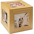 Photo Cube | Picture Frame Box | Photograph Box | Wooden Keepsake Box | Photo Frame | Decorative Memory Box | Wedding Memento | M&W (Bamboo)