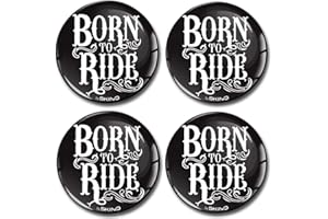Biomar Labs® 4 x 50mm Adhesivo Pegatinas para Tapas de Rueda de Centro Tapacubos para Coche Born to Rider A 5750
