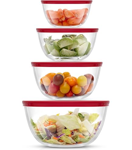 KOMUEE 8-Piece Glass Baking Dish Set With Lids – Borosilicate, Oven-Safe, BPA-Free Lids, Nesting Design For Easy Storage