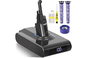 YMUPALNI Batterie de rechange Li-ion 8000 mAh pour aspirateurs sans fil Dyson V8 Series avec écran LCD, compatible avec V8 Animal/Absolute/Motorhead/Fluffy/Extra/Mattress/SV10...