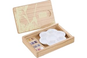Lefranc Bourgeois Coffret Bambou Aquarelle Fine NATURA 12 Demi Godets et palette