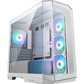 MSI MAG PANEL M100R PZ زجاج مقسى أبيض 3X120 مم 1X120 مم ARGB FAN MATX علبة كمبيوتر بانورامية بيضاء للألعاب