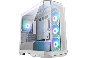 MSI MAG PANO M100R PZ Micro-ATX PC Case-Micro-ATX Capacity,3x120mm Reverse-blade ARGB Fans and1x120mm ARGB Fan with Hub Controller,GPU Support Stand,Level Indicator,33mm Cable Routing Space