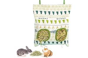 XPEX 1 Pezzi Porta Fieno Per Conigli, Borsa Per Fieno, Sacchetti Di Fieno Mangiatoia Per Fieno Per Conigli, Per Coniglio Cincillà Criceto Porcellini D'India Piccoli Animali (3 Finestre)