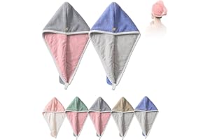 MavChanolia Double Layer Coral Velvet Quick Drying Hair Cap,Thickened Water-Absorbent Drying Hair Towel Shower Cap,Coral velv