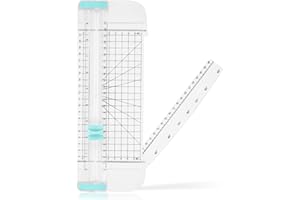 JIANTA Trymer do papieru A4, narzędzie do scrapbookingu z automatyczną ochroną bezpieczeństwa i linijką boczną do papieru rzemieślniczego, kuponu, etykiety i kartonu