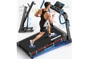 Decorcn Folding Treadmill for Home, 7HP, 20 Auto Incline, 1km/h-18km/h, 180KG limited, Running Machine for Heavy People with APP, LED, Bluetooth Speakers, Silent Walking Pad