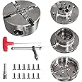 Wood Lathe Chuck Set 1" x 8 tpi， 4 inch 4 jaw self-Centering Woodturning Chuck for Lathe