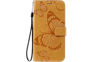 DENDICO Cover per iPhone 11, Pelle Portafoglio Custodia per iPhone 11 Custodia a Libro con Funzione di appoggio e Porta Carte di Credito - Giallo