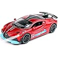 Brand Conquer 1:32 Bugatti Divo Metal Alloy Pull Back Car Diecast Electronic Toys with Openable Doors Lights and Music,Decorative,Mini Vehicles Toys for Kids,Young Peoples Gift (Red)