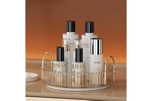 UNICOMVSX Rotierender Make up Organizer für den Schminktisch, Drehbare Kosmetikaufbewahrung(1 Stufe, Bernstein)