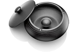 Brovamo Keramik Aschenbecher mit Deckel, Rostfreie Auskleidung Aschenbecher für Draussen, Windaschenbecher Geeignet für Gartenbar Outdoor, Sturmaschenbecher für Draußen, Balkon