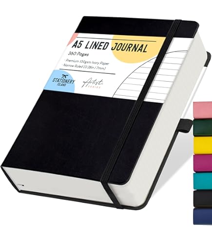 Wordsworth & Black A5 Bullet Dotted Journal 216 Dotted Pages, Hardcover Grid Dot Leather,120 GSM