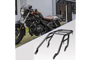 WOOGA Motorcycle Rear Carrier Support Shelf Luggage Rack Passenger Grab Handle for Honda Rebel CMX 500 CMX-300 Rebel300 Rebel500 2017 2018 2019 2020 2021 2022 2023 2024 Accessories