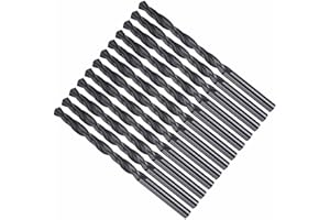 CoCud Drill Bit, 5mm Cutting Diameter, 4241 HSS Nitriding Black 118° Cutting Angle Versatile Bits - (Applications: for Drilling Plastic Wood Soft Metal), 12-Pieces