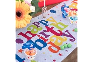 Santex Table Runner Party Colourful Happy Birthday Table Runner Table Decoration Birthday Celebration
